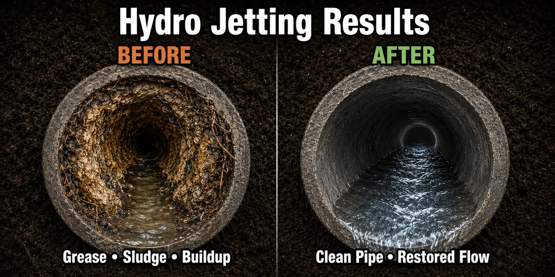 Alexandria Virginia Hydro Jetting Before After