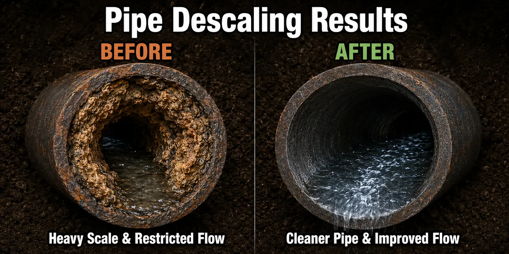 Alexandria Virginia Pipe Descaling Before After